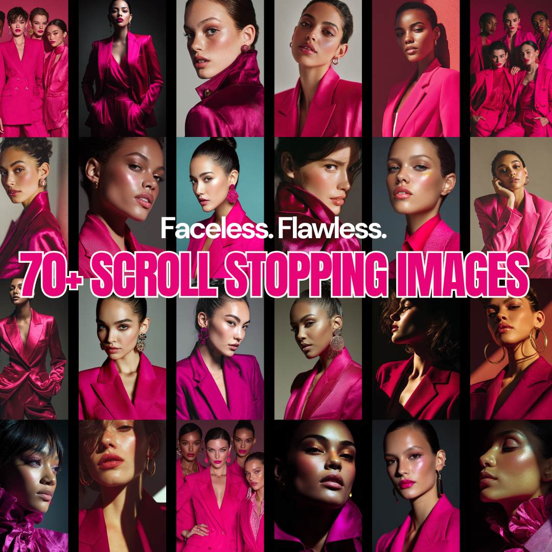 ✨ Glossed In Power | 70+ Scroll‑Stopping Images for Faceless, Viral Content