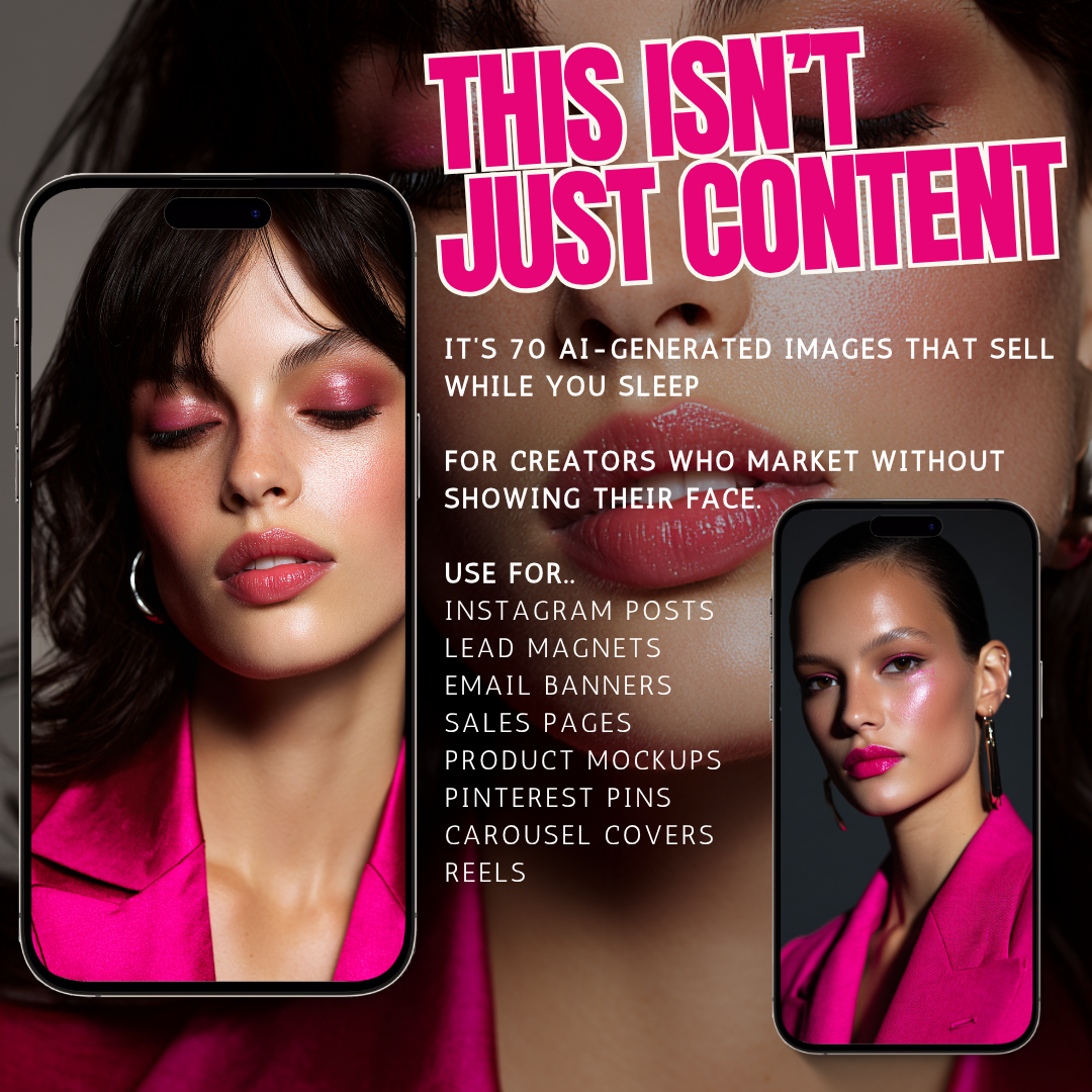 ✨ Glossed In Power | 70+ Scroll‑Stopping Images for Faceless, Viral Content