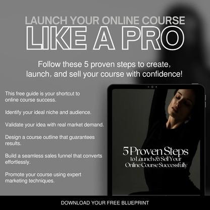 5 Proven Steps  to Launch & Sell  Your Online Course Successfully -  Lead Magnet