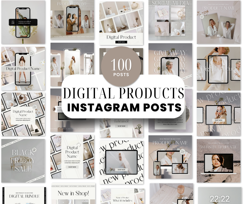 100 Digital Products Instagram Posts