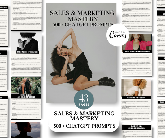 Sales & Marketing Mastery – 500+ ChatGPT Prompts WITH MOCK-UPS