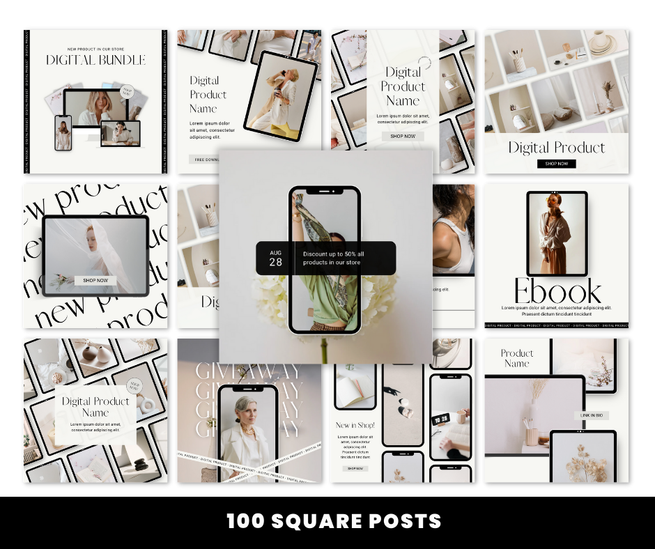 100 Digital Products Instagram Posts