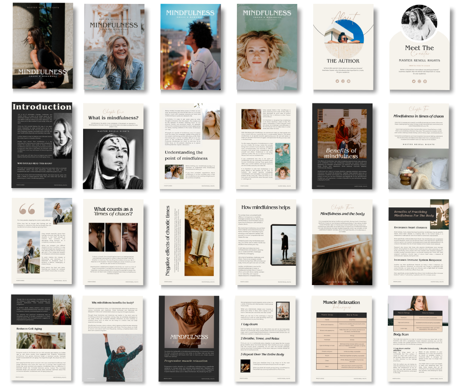 Mindfulness eBook + Workbook with MRR (Master Resell Rights)
