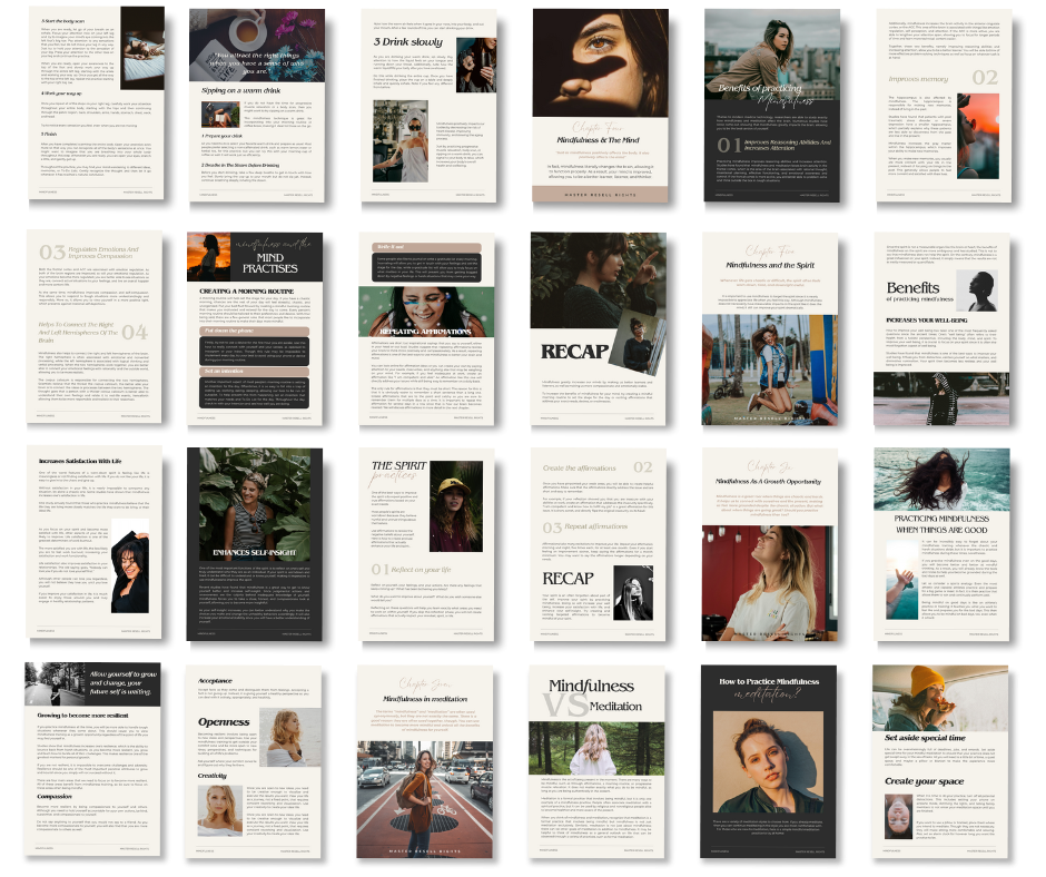 Mindfulness eBook + Workbook with MRR (Master Resell Rights)