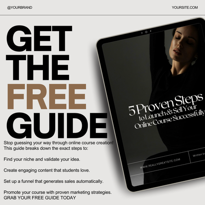 5 Proven Steps  to Launch & Sell  Your Online Course Successfully -  Lead Magnet