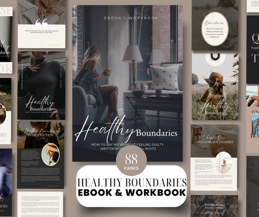 Healthy Boundaries eBook + Workbook with MRR + 40 Insta posts