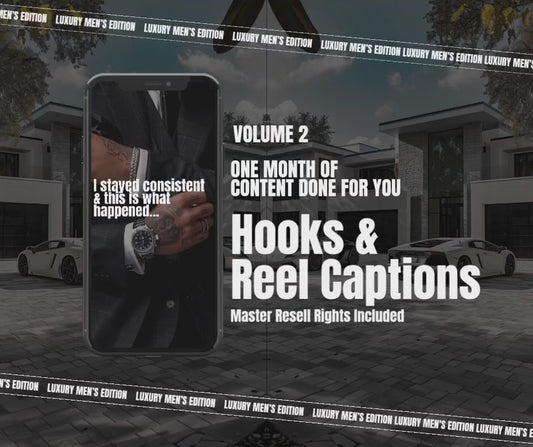 Luxury Mens Edition Vol 2. Instagram Reels, Hooks, Captions & Reel Covers